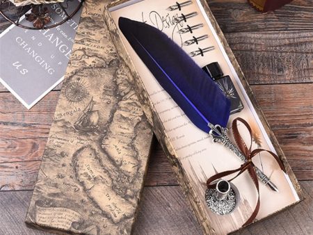 Juego de bolígrafos de caligrafía Tikwisdom, pluma de escritura hecha a mano con punta de acero inoxidable (azul) on Sale