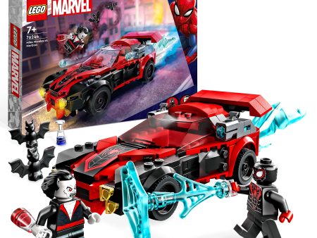 LEGO Marvel Miles Morales vs. Morbius, Juguete de Spider-Man para Construir, Coche de Carreras, Mini Figuras Spidey 76244 Embalaje Deteriorado Supply