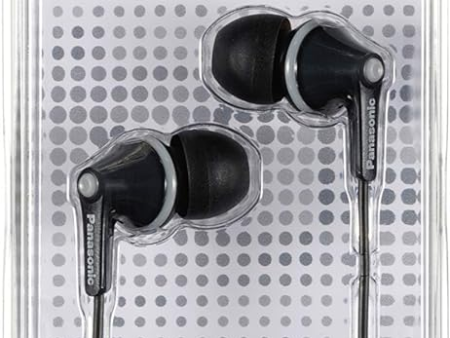 Panasonic RP-HJE125E-K Auriculares Botón con Cable, In-Ear, Sonido Estéreo para Móvil, MP3 MP4 , Diseño de Ajuste Cómodo, Imán Neodimio 9 mm, Negro Embalaje Deteriorado Fashion