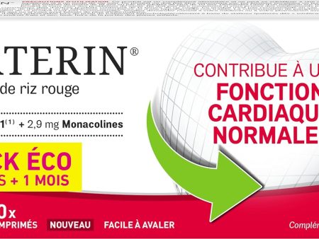 ARTERIN Levadura Roja de Arroz 2,9 mg - Contribuye al funcionamiento normal del corazón* - Complemento alimenticio a base de Levadura Roja de Arroz y *Vitaminas B1-90 Comprimidos - Eco pack
 Embalaje Deteriorado (Cad: 31 08 2026) Online