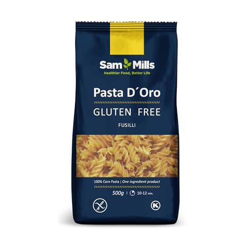 Fusilli Sin Gluten - Pasta Sin Gluten - 500 g - Elaborada con Maíz - Baja en Grasa - Aporte de Energía - Mejora el Tránsito Intestinal -100% Vegana - Comida Sin Gluten - Sam Mills Embalaje Deteriorado For Cheap