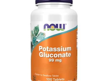 Now Foods, Gluconato de Potasio (Potassium Gluconate), 99mg, 100 Tabletas Veganas, Sin Gluten, Sin Soja, Vegetariano, No GMO Embalaje Deteriorado (Cad: 30 11 2028) Cheap