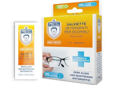 Dr Protec - Toallitas limpiadoras para gafas, smartphones, tabletas, PC, cámara, desechables, 20 unidades Embalaje Deteriorado (Cad: 30 09 2026) Online Sale