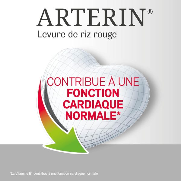 ARTERIN Levadura Roja de Arroz 2,9 mg - Contribuye al funcionamiento normal del corazón* - Complemento alimenticio a base de Levadura Roja de Arroz y *Vitaminas B1-90 Comprimidos - Eco pack
 Embalaje Deteriorado Sale