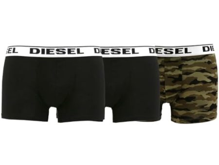 (Falta 1 (el de camuflaje), Incluye 2) - Talla: M - Diesel Ropa interior Hombre Algodón Elastano Mezcla de Algodón Elástico, Boxer, Negro Embalaje Deteriorado Hot on Sale