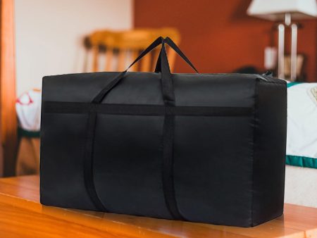 (Falta 1 bolsa, Incluye 1) - Bolsa de Almacenamiento Grande Impermeable 90L TSHAOUN con Cremallera y Asa, Bolsa de Almacenamiento Bajo la Cama para Ropa de Temporada, Edredones, Mantas (Negro) Embalaje Deteriorado Sale