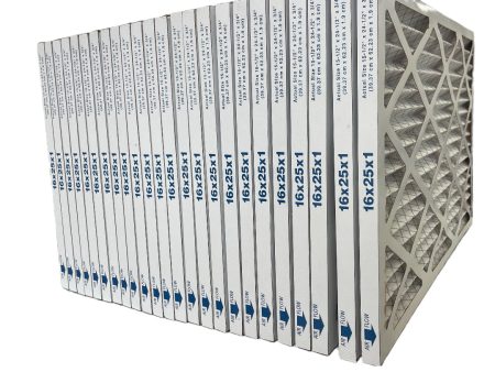 16x25x1 MERV 8 Furnace & A C Air Filter, Pleated Material. Case of 24 For Sale